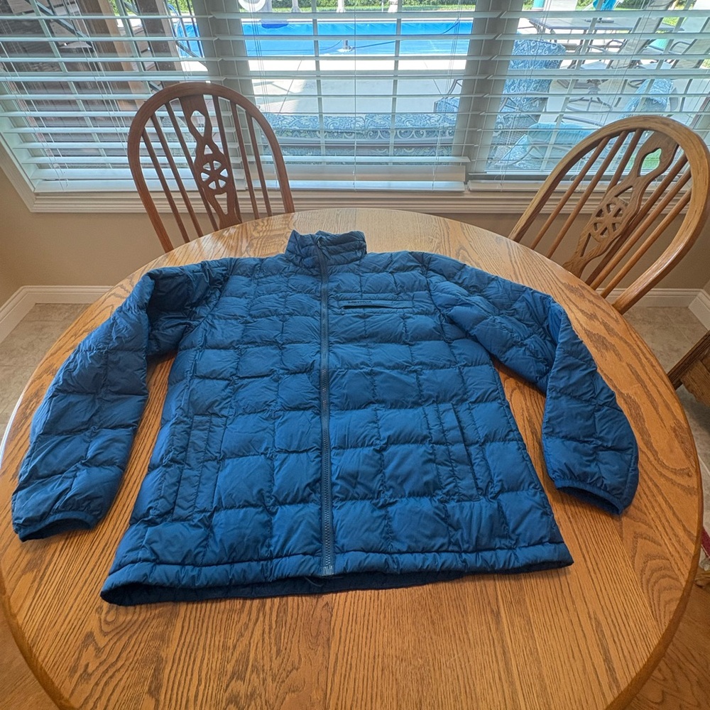 Marmot Men’s 600 Fill Ajax / Hercules ? Blue Down Jacket Size XL Embroidered